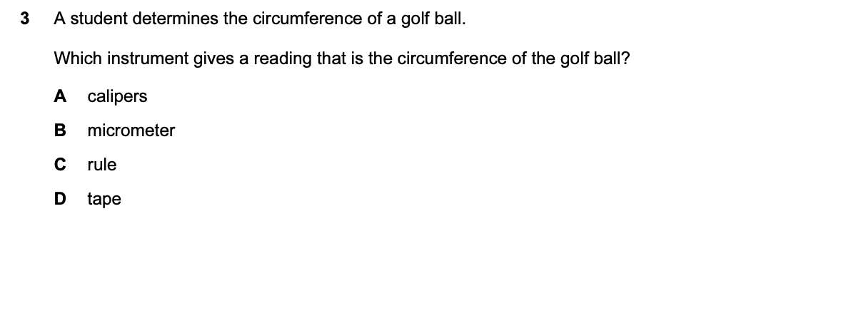 Question 3, including diagrams and options A–D. Text version below.