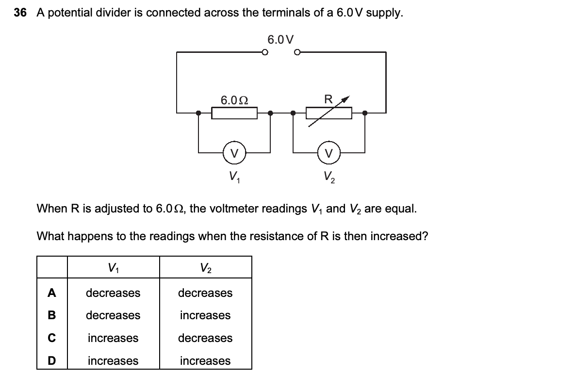 Question 36, including diagrams and options A–D. Text version below.