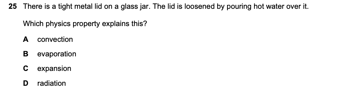 Question 25, including diagrams and options A–D. Text version below.