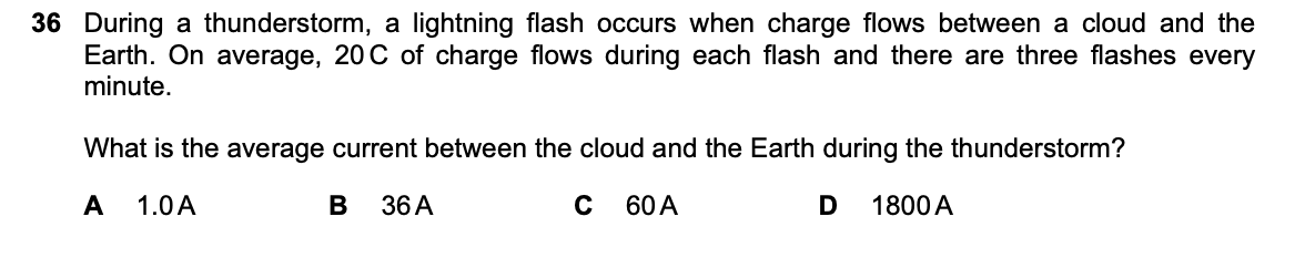 Question 36, including diagrams and options A–D. Text version below.