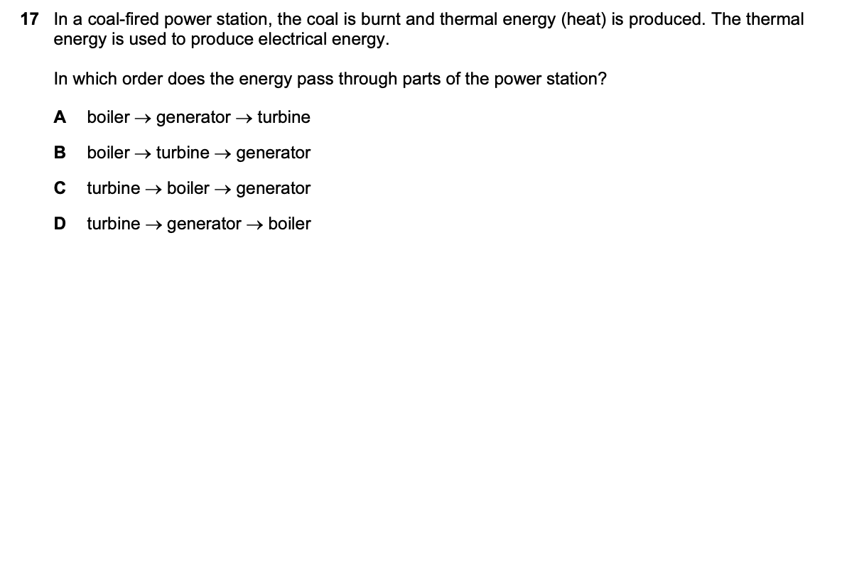 Question 17, including diagrams and options A–D. Text version below.