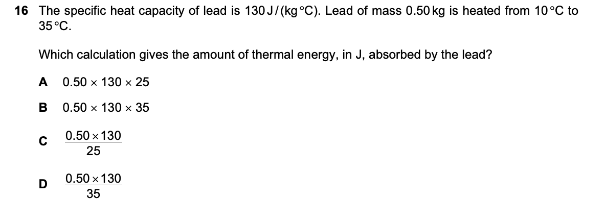 Question 16, including diagrams and options A–D. Text version below.