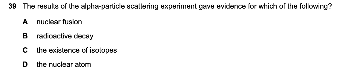 Question 39, including diagrams and options A–D. Text version below.