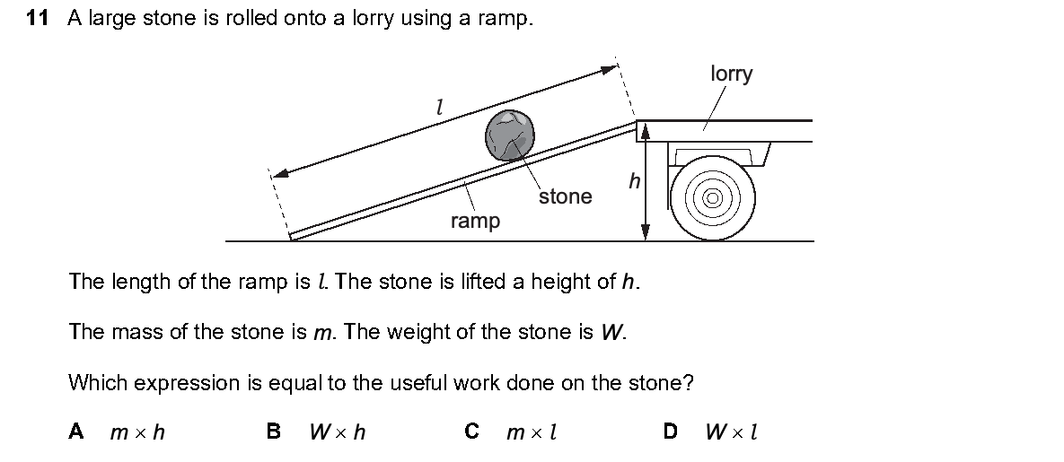Question 11, including diagrams and options A–D. Text version below.