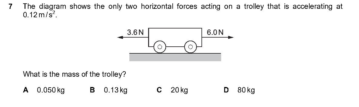 Question 7, including diagrams and options A–D. Text version below.