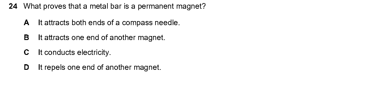 Question 24, including diagrams and options A–D. Text version below.