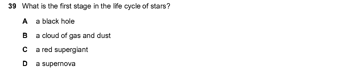 Question 39, including diagrams and options A–D. Text version below.