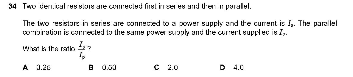 Question 34, including diagrams and options A–D. Text version below.