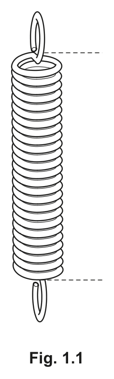 Original full-size drawing of an unstretched spring, including end loops; measure the spring body only.