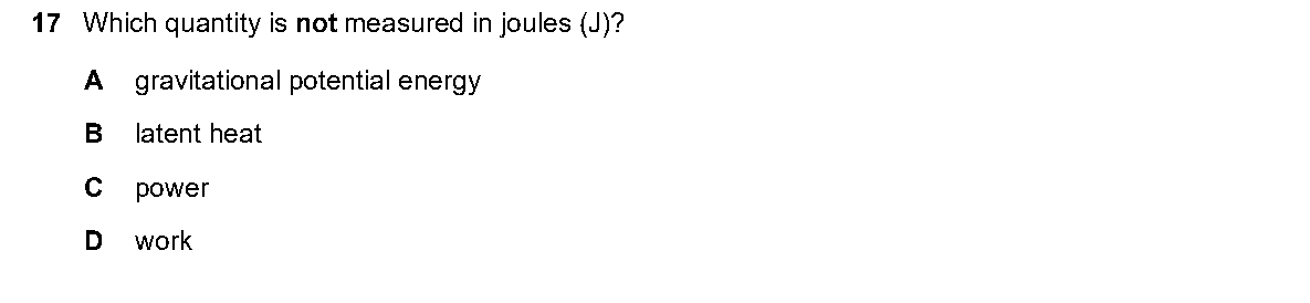 Question 17, including diagrams and options A–D. Text version below.