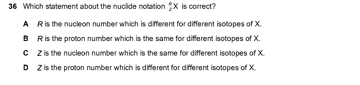 Question 36, including diagrams and options A–D. Text version below.
