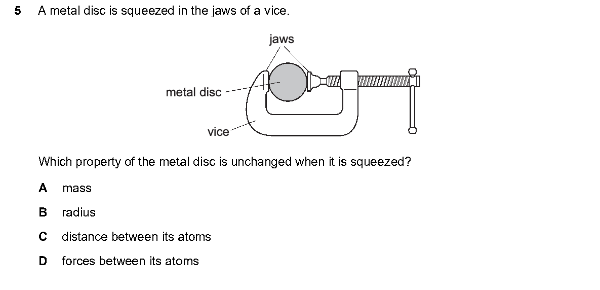 Question 5, including diagrams and options A–D. Text version below.