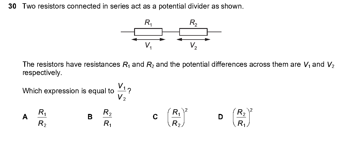 Question 30, including diagrams and options A–D. Text version below.
