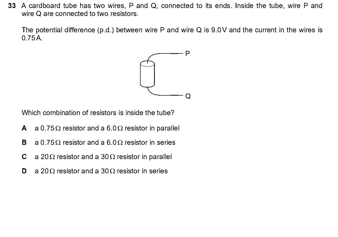 Question 33, including diagrams and options A–D. Text version below.