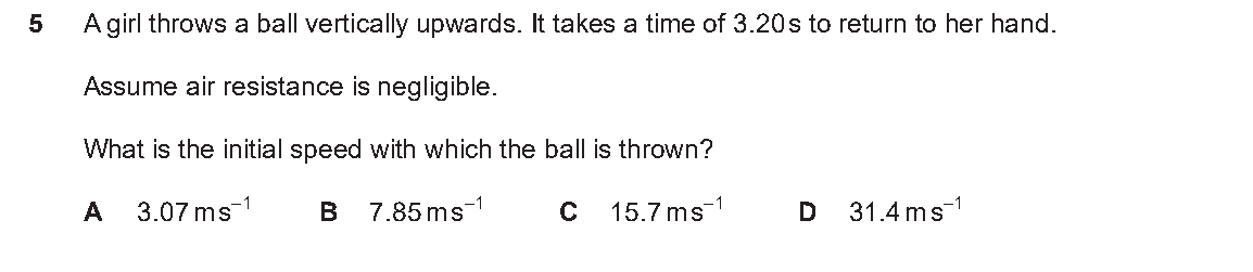 Question 5, including diagrams and options A–D. Text version below.